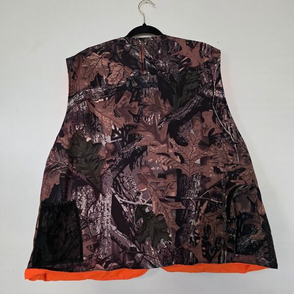 Keystone Light Real Tree Hunting Vest Mens XL Pockets Reversible Orange Beer 90s - Picture 6 of 13